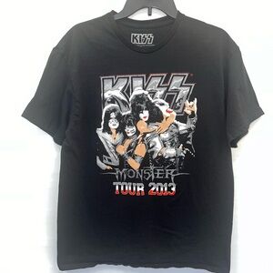 Kiss T-shirt Mens Large Multicolor Monster Tour 2013 100% Cotton  Short Sleeve